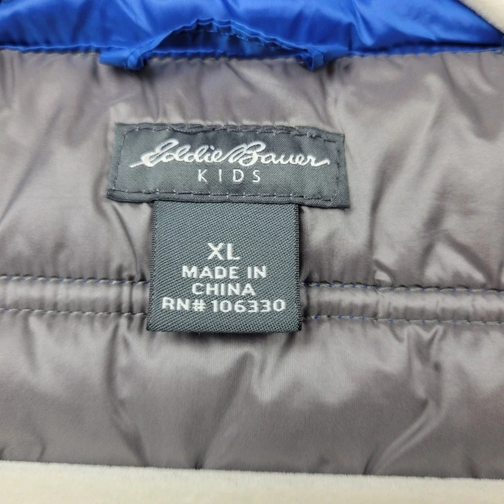 Eddie Bauer Bright Blue Kids Puffer Athletic Hiking Vest Spring XL